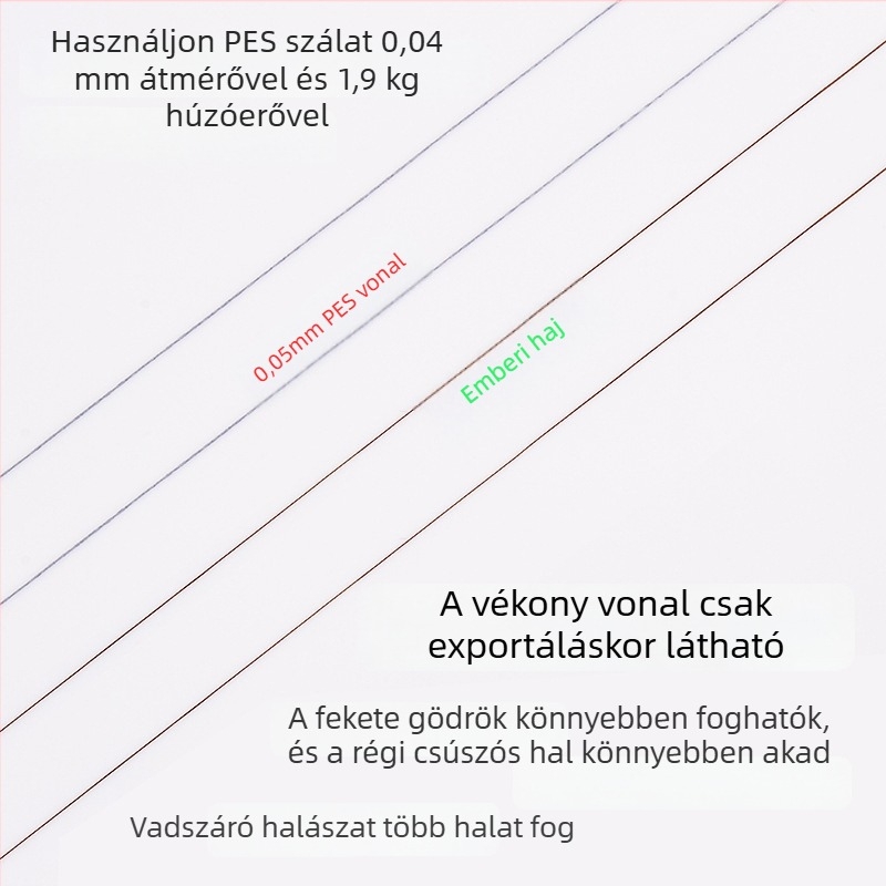 Horgász alsózsinór – PE, terhelés 2,6 kg, doboz 330 darab, Carp fishing