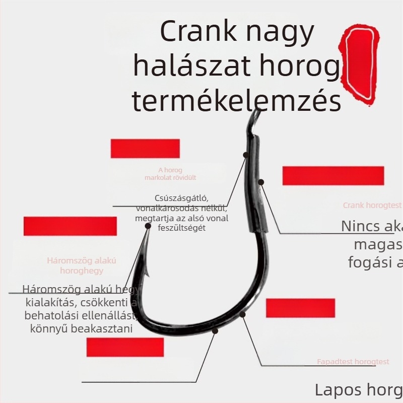A60 Crank – Javított Nagy Horgász Horog Kötés Nélküli Vezetővel, Gyöngy és Horgonyozható Megerősített Nylon Vonal Készlet