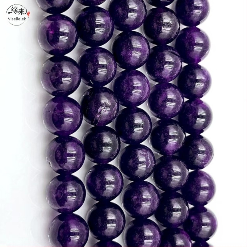 DIY ékszerekhez kvarcit gyöngyök: kerek formájú gyöngyök nyolc szem mintával, vágás és polírozás