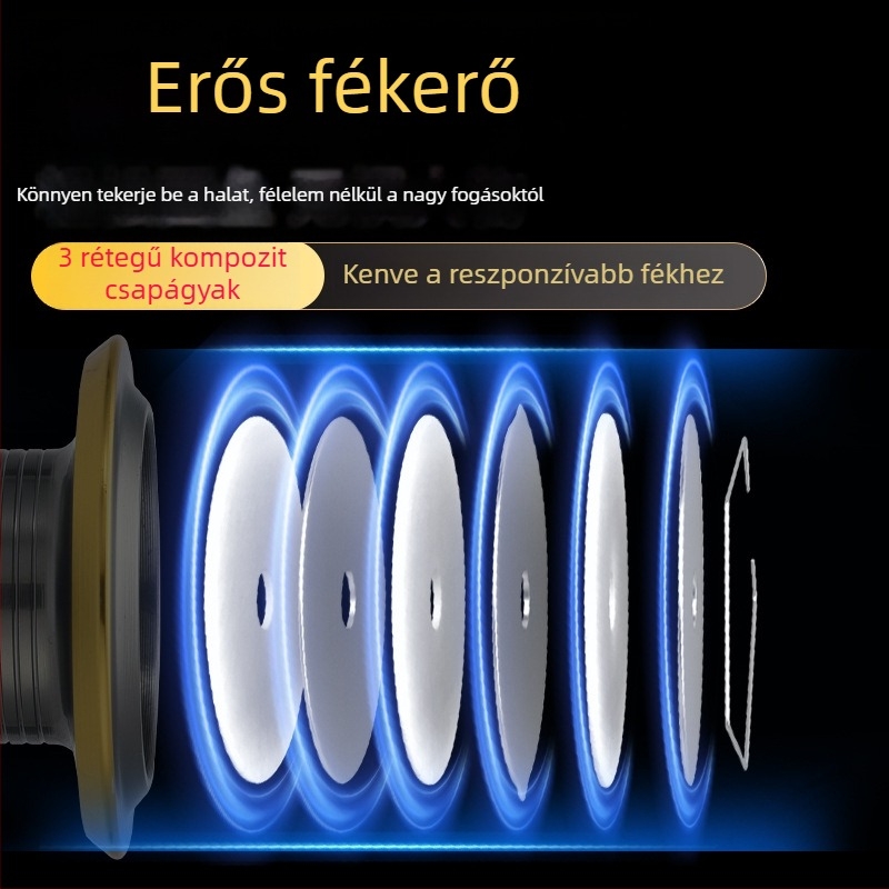 Komelon fém horgászorsó CNC fogantyúval és fém dobbal, csavaros spinning orsó