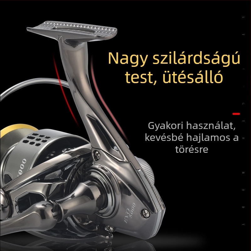 Komelon fém horgászorsó CNC fogantyúval és fém dobbal, csavaros spinning orsó