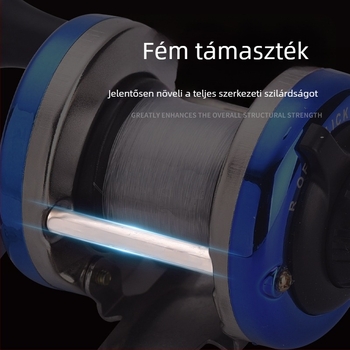 Komelon mini jéghorgászorsó kettős karokkal, fémtesttel és damilvezetővel