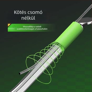 Horgászhorog gyöngyökkel és kötés nélküli damillal, háromszorosan megerősített, könnyű