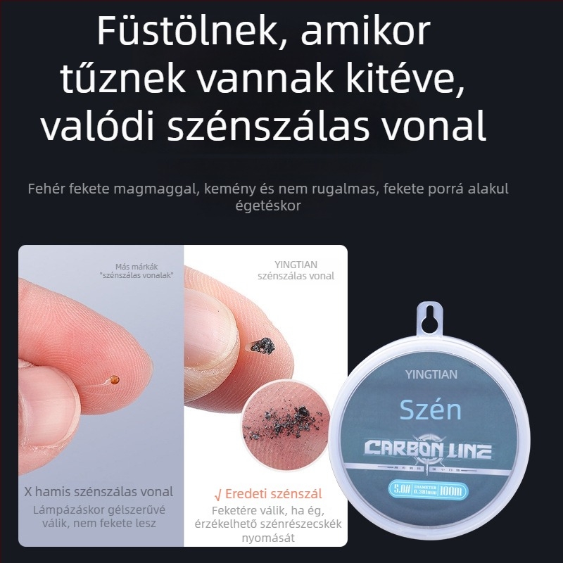 Sakurata szénszálas alágvonal horgászathoz, erős szakítószilárdság, 10 darab