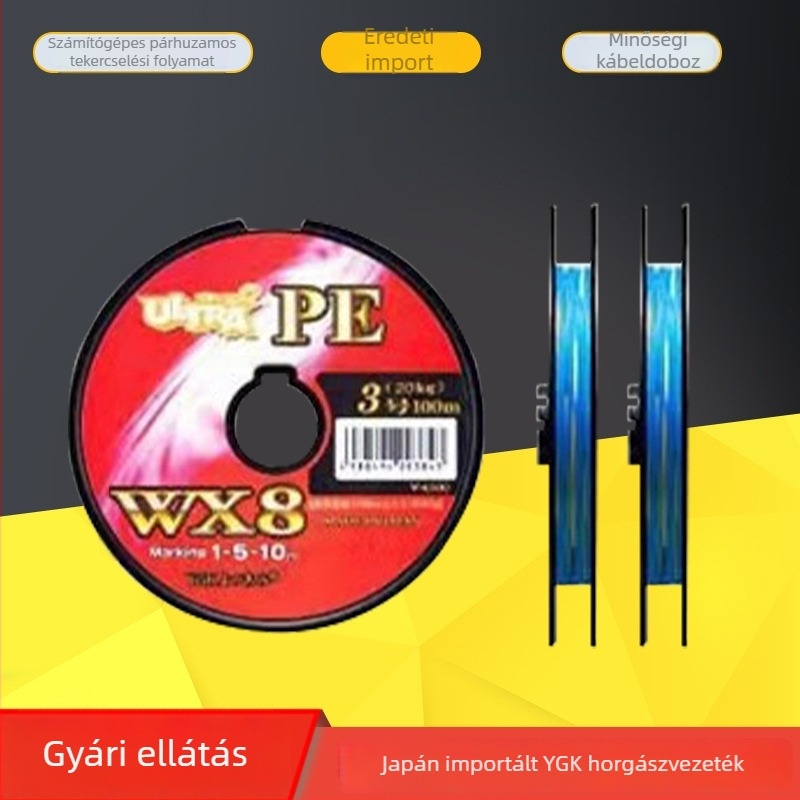 Quanle nejlon főzsinór WX8, 8-szálas fonott horgász zsinór