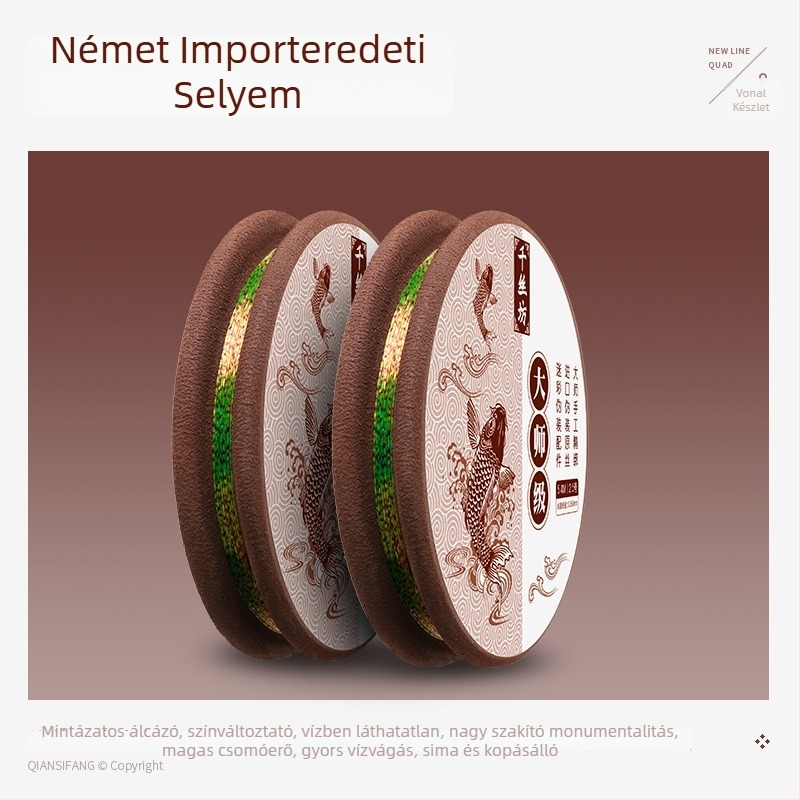 Fő horgász zsinór camuflált mintával, nejlon anyagból, nagy szakítószilárdság, 100 darabos csomag — Thousand Silk Square