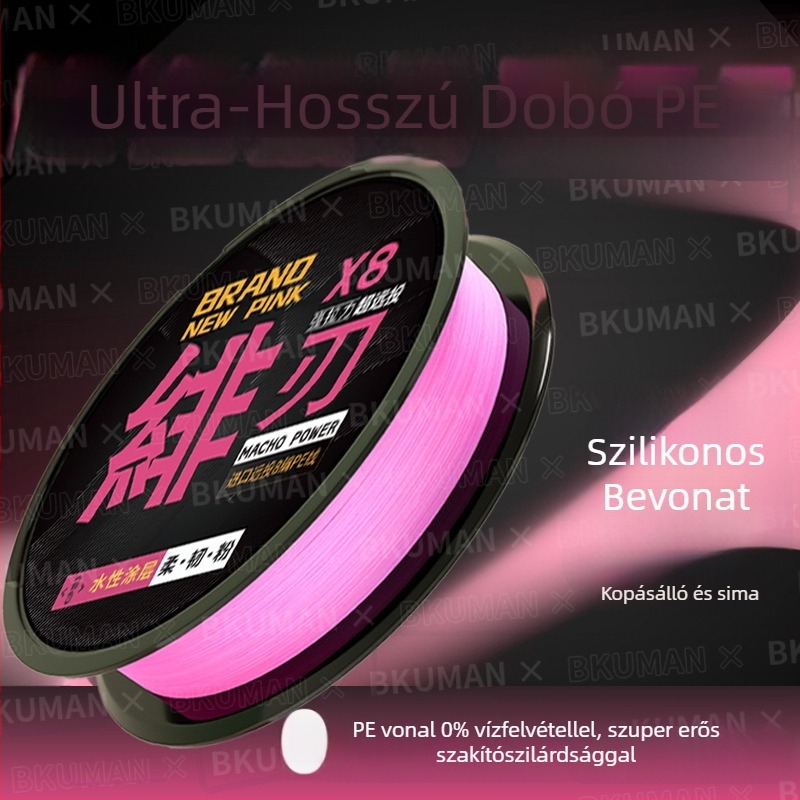 BKUMAN PE fő zsinór horgászathoz, szakítószilárdság 3–33 kg, 100 darabos csomag