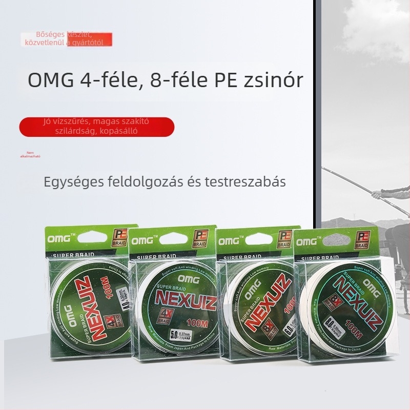 Fonott PE fő zsinór, 4- és 8-szálas, ultránagyon sima, hosszú dobás