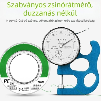 PE horgászfővonal hosszú dobásokhoz, segédvonal, nylon csalihálóvonal, ultra sima X8