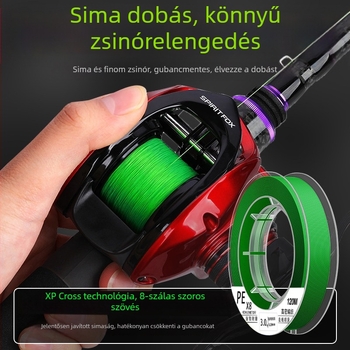 PE horgászfővonal hosszú dobásokhoz, segédvonal, nylon csalihálóvonal, ultra sima X8