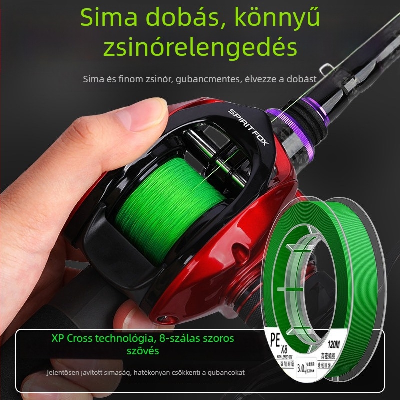 PE horgászfővonal hosszú dobásokhoz, segédvonal, nylon csalihálóvonal, ultra sima X8