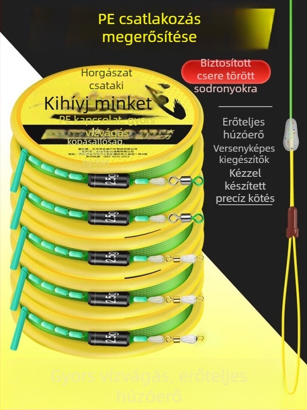 PE-vel megerősített főzsinór készlet, kézzel kötött nylon zsinór