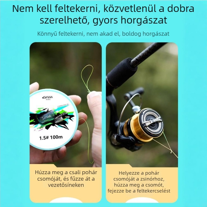 Sziklamászathoz készült fő damil készlet, nylon damillal és előkékkel