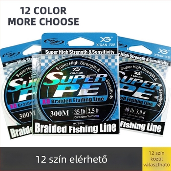 Line sense fő horgászvonal, 8-szálas PE, anti-bite, 300 m