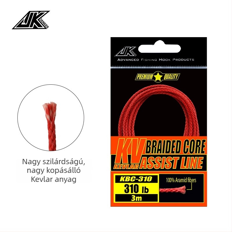 Swordsman KBC Kevlar-PE horogzsinór csónakos horgászathoz, piros, harapásálló