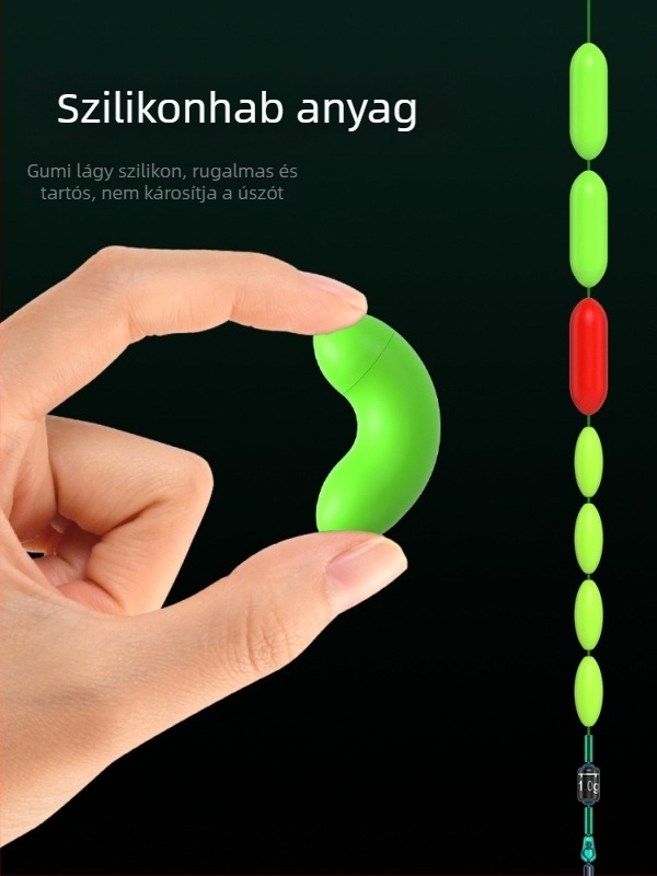 0631 Világító hétcsillagos úszó készlet kettős horgokkal – szilikon, műanyag és fém