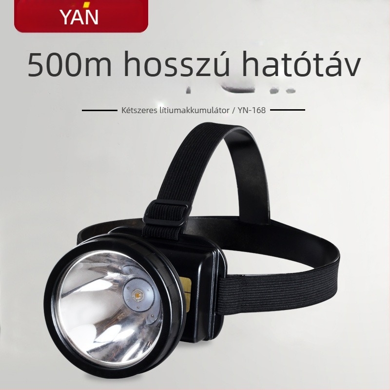 Yani YN-168 LED fejlámpa — vízálló, 100 m fénysugár, 18650-es akkumulátor, 10 órás üzemidő