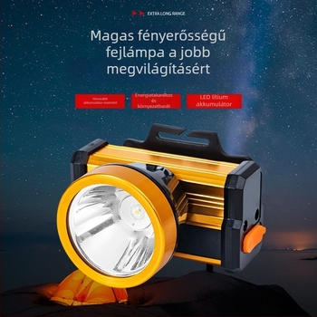 LED fejlámpa 30W, 2000mAh újratölthető akkumulátor, alumínium ötvözet test, hatótáv 100–200 m