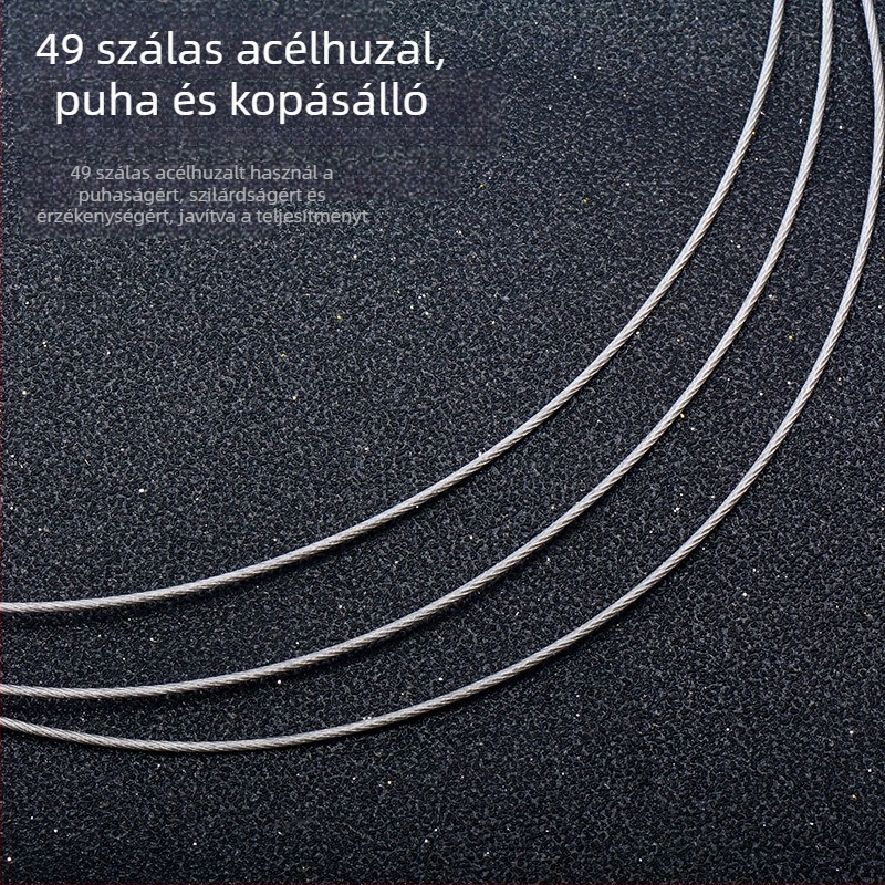 Tengeri horgászathoz való acél vezető zsinór, 49 szál, ultra puha, kopásálló, harapásálló