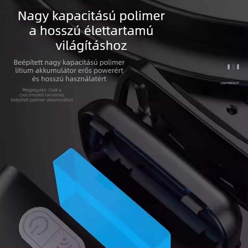 Fejlámpa, újratölthető, vízálló, éjszakai horgászatra, hordozható