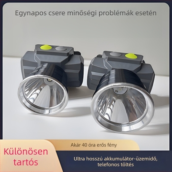 Xilige 21700 LED fejlámpa, újratölthető, fejre rögzíthető, hosszú hatótávolságú lézersugár, 500–1000 m, üzemidő 20–40 óra, modell 608