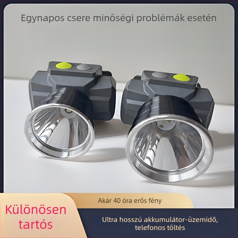 Xilige 21700 LED fejlámpa, újratölthető, fejre rögzíthető, hosszú hatótávolságú lézersugár, 500–1000 m, üzemidő 20–40 óra, modell 608