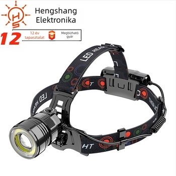 Indukciós fejlámpa LED horgászathoz, ABS ház, 5W, COB LED, 4000mAh, 500 m feletti hatótáv