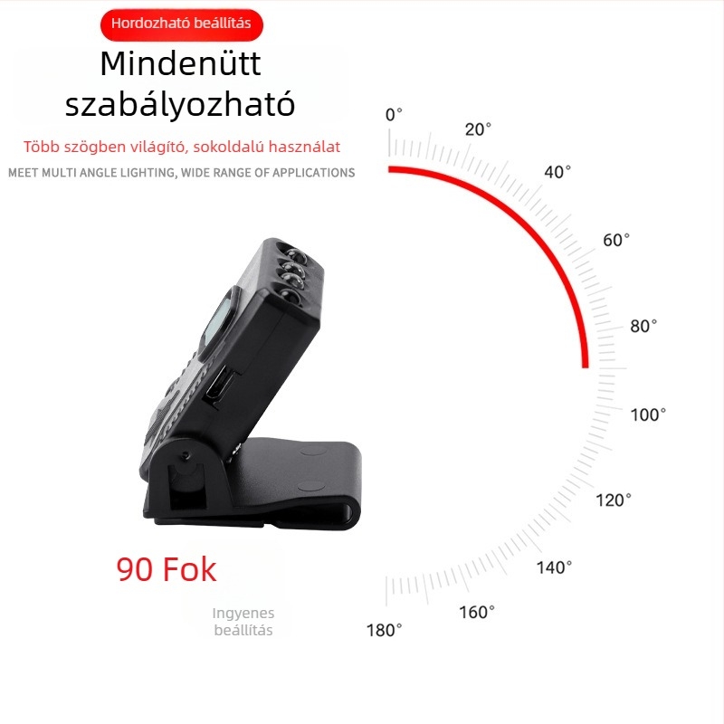 LED fejlámpa USB-töltés, 5W, kb. 500 mAh akkumulátor, vízálló, 360° forgás, éjszakai horgászat