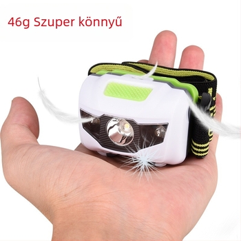 Kültéri LED fejlámpa, 1W LED, 3×AAA elem, 360° forgás, 100–200 m hatótávolság