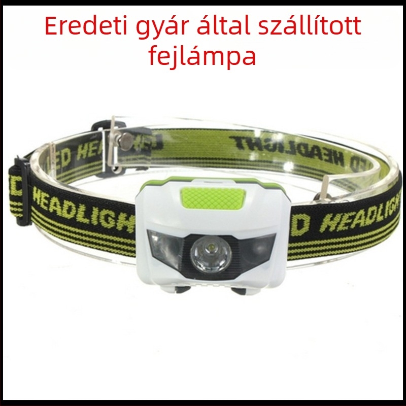 Kültéri LED fejlámpa, 1W LED, 3×AAA elem, 360° forgás, 100–200 m hatótávolság