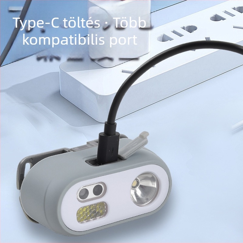 Fejlámpa LED+COB, Újratölthető 5W, 1200mAh, Kültéri éjszakai horgász fény, 200–500 m fénysugár