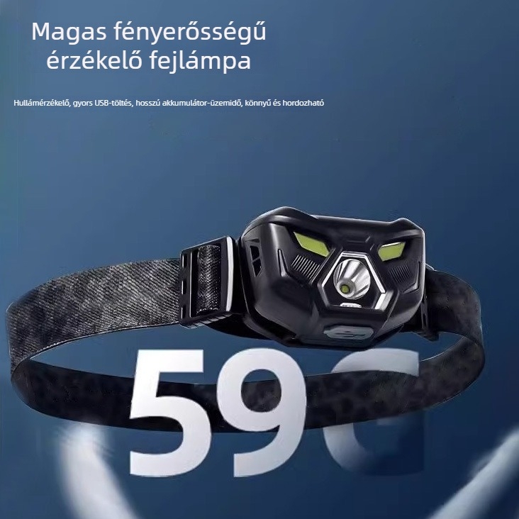 LED fejlámpa kültéren, újratölthető, vízálló, 200 m világítási távolság, 5–10 óra üzemidő