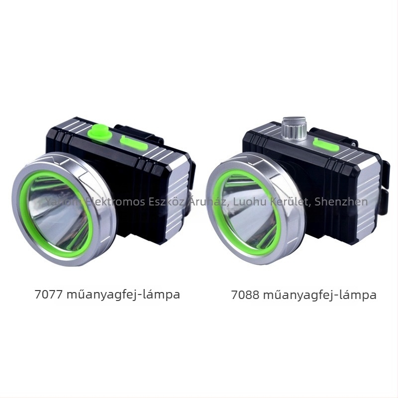 Janomine LED fejlámpa | 20W, 3800mAh újratölthető, 200-500 m hatótávolság, kézi forgatású energiaellátás, töltővel együtt
