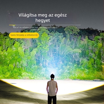 LED fejlámpa, újratölthető, vízálló, 200 m fényhatótáv, modell QY-TD113021