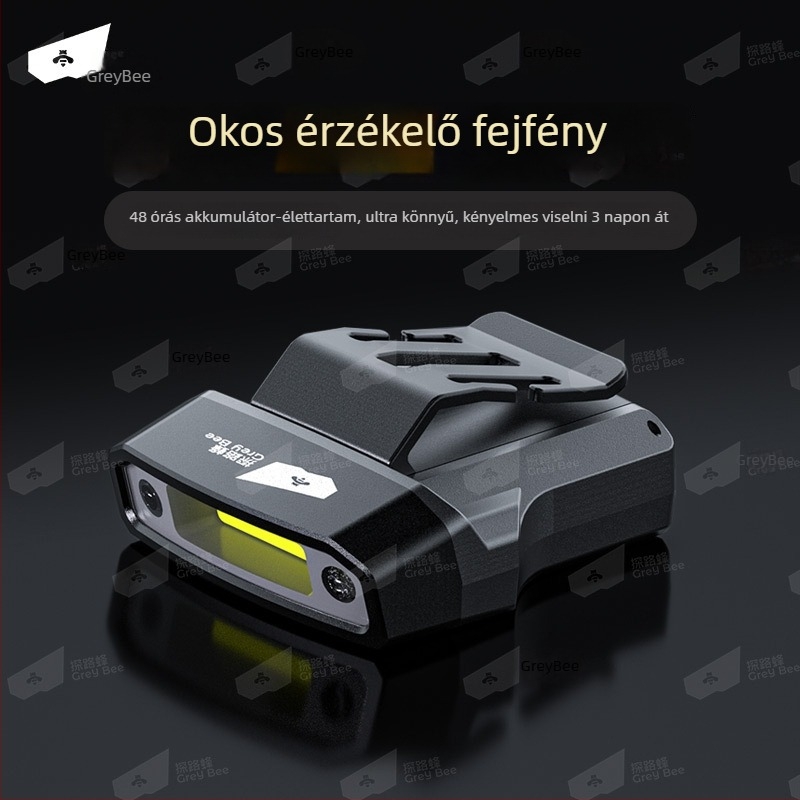 Éjszakai horgász fejlámpa kapocs sapkához – LED, vízálló, 100 m hatótáv, 48 óra üzemidő, 37.7 g