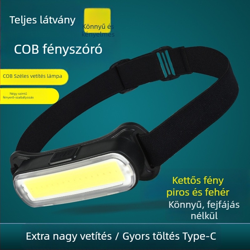 LED fejlámpa – újratölthető, modell Wxl-178, 0–200 m megvilágítás, 2 órás működési idő, állítható fejpánt