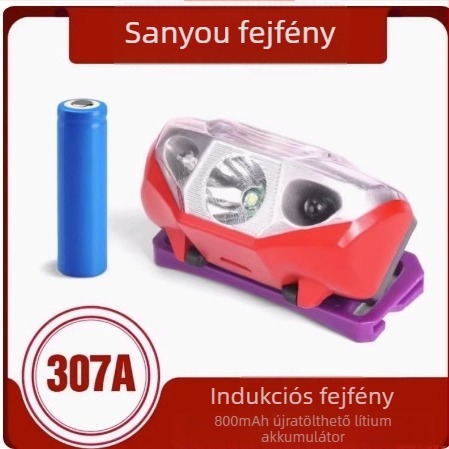 Sanyou 307A fejfény mozgásérzékeléssel, kültéri horgászathoz, fejre szerelt világítás a csalihoz