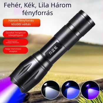 Kézben tartható zseblámpa - 10W LED, 2400 mAh, LED-élettartam 100000 óra, 18650-es akkumulátor, alumínium ötvözet burkolat