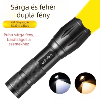 Kézben tartható zseblámpa - 10W LED, 2400 mAh, LED-élettartam 100000 óra, 18650-es akkumulátor, alumínium ötvözet burkolat