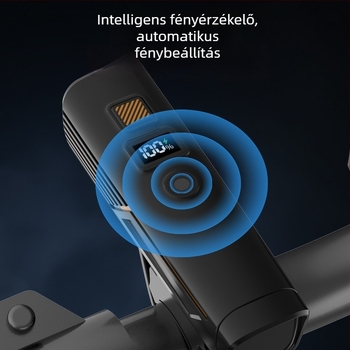 Elülső kerékpár lámpa LED-del, 10W, újratölthető 1200 mAh akkumulátor, alumíniumötvözet ház, akár 50 m fényhatótávolsággal (LED, 10W, 1200 mAh, alumíniumötvözet, 50 m)
