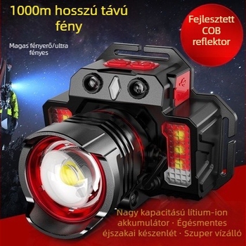Tölthető LED fejlámpa túrázáshoz