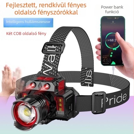 Tölthető LED fejlámpa túrázáshoz