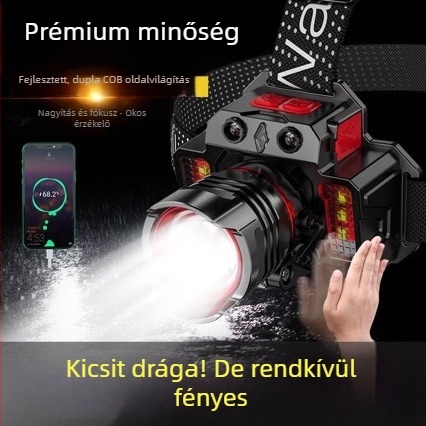 Tölthető LED fejlámpa túrázáshoz