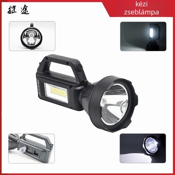 P50 LED zseblámpa kültéri használatra, hordozható, tölthető, 30W, 2200mAh Li-ion akkumulátor, töltés, hatótáv 200–500 m