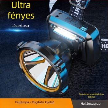 Night Pioneer fejlámpa – újratölthető LED, kézzel tekerhető energia, 2400 mAh, 5W, fénysugár >500 m