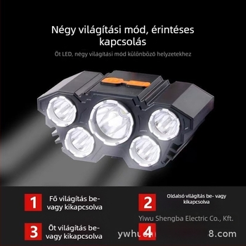 LED fejlámpa – újratölthető, vízálló, 100 m hatótáv, 3 órás üzemidő, fejre szerelhető