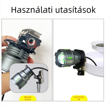 Éjszakai horgász lámpafej USB külső tápellátással, állandó áram, 5V állítható fókusz, három LED fényforrás, 200–500 m hatótávolság