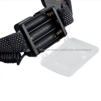 Fejlámpa COB világítással, 3×AA elemről, LED, 5W, 50–100 m hatótávolság