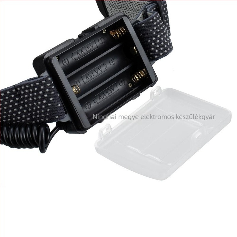 Fejlámpa COB világítással, 3×AA elemről, LED, 5W, 50–100 m hatótávolság