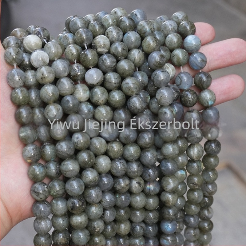 Természetes fehér, csillogó kő szabad gyöngyök, kerek, 10 mm, karkötő DIY, kiváló minőségű ékszer alkatrészek